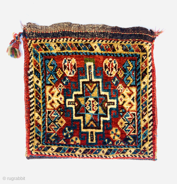  Qashqai chanteh 1880 circa all colors is natural and perfect condition size 28x29cm wool on wool Please Contact this email for more information.
hamidparsacarpet@yahoo.com         