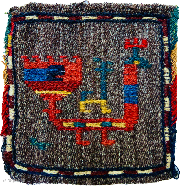 Lovely antique Qashqai or Khamseh miniature bag circa 1880 all good natural dyes and very good condition size13x13cm               