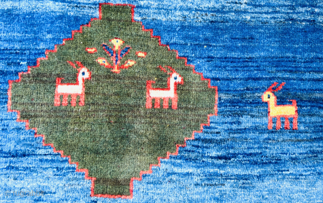 Beautiful Old Lori Gabbeh rug size 195x115cm (approximately 77x45 inches). Please contact this email for more information: hamidparsacarpet@yahoo.com               