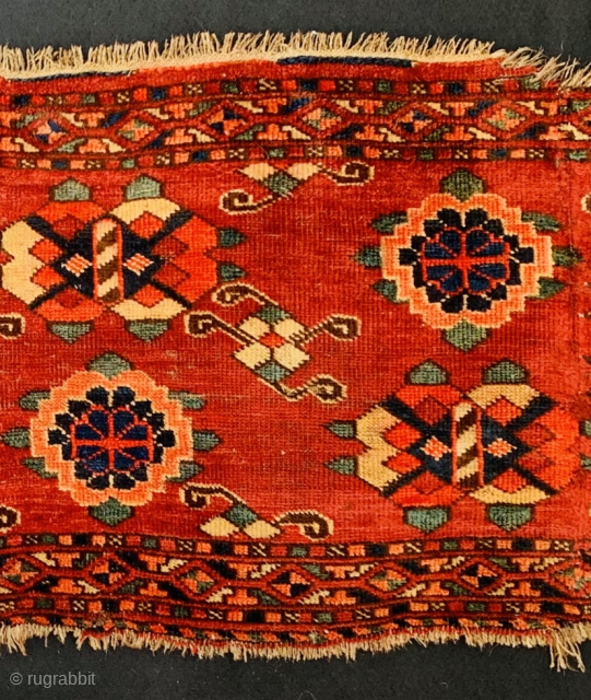 Turkmen Beshir Mina Khani torba 1870 circa, none cut but you see the fold lines so in as found condition Available as is.size142x45cm          