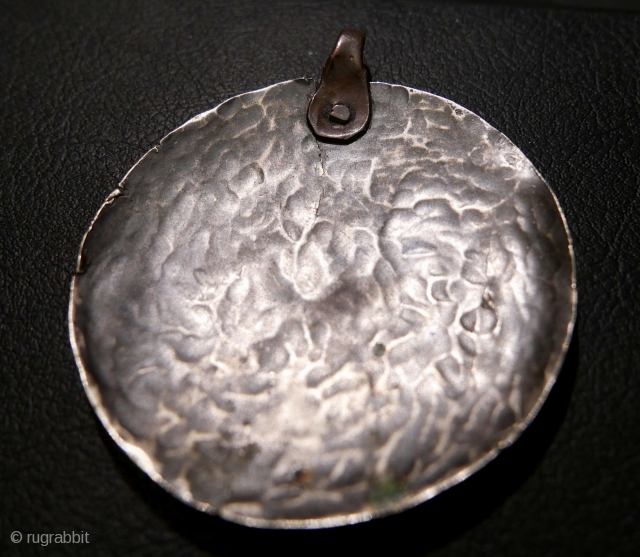 Antique Tibetan Shaman's 'Melong'(ritual mirror);  silver;  19th c. or older;  a shamanic device for 'seeing' into the future;  silver;  incredible presence;  could be used as an  ...
