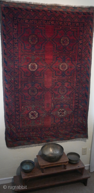 Fine Ersari rug   Excellent condition  Circa 1910-20   61"x 41"  Natural dyes  Very possibly a 'Dowry Rug', given the fine weave and the elegant shirazi at  ...