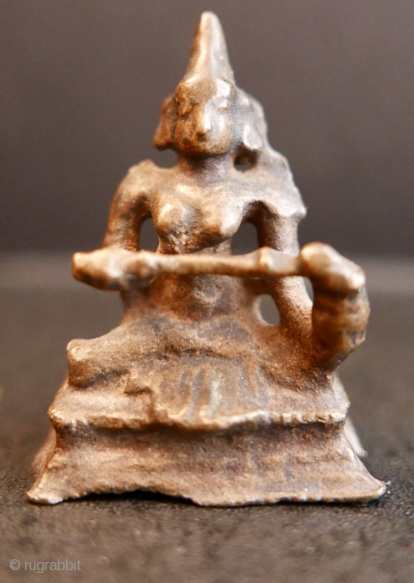 
16th c Hindu Goddess 'Annapurna';  bronze;  1 1/2"H or 3.8cm.

'Annapurna' has many epithets:  Kitchen Goddess,  Goddess of the Harvest, among others.  In Sanskrit,  Her name translates  ...