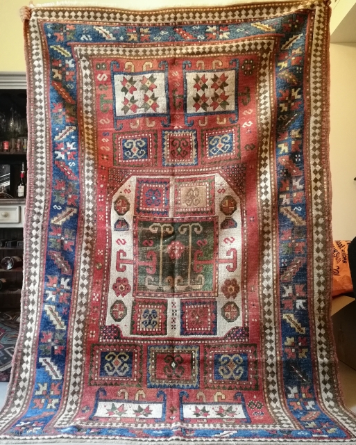 beautiful collectible kazak karachop size 222x148cm circa 1900,don't hesitate to ask for more details.                   