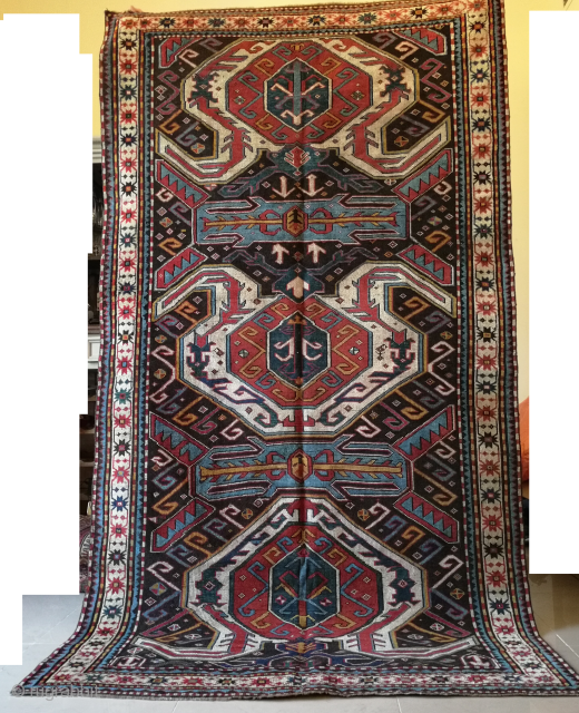wonderful rare collectible kazak lenkoran circa 1900 size 246x137                        