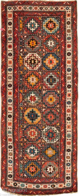 Antique Caucasian Karabagh Moghan rug late 19th century, size 272x107cm                       