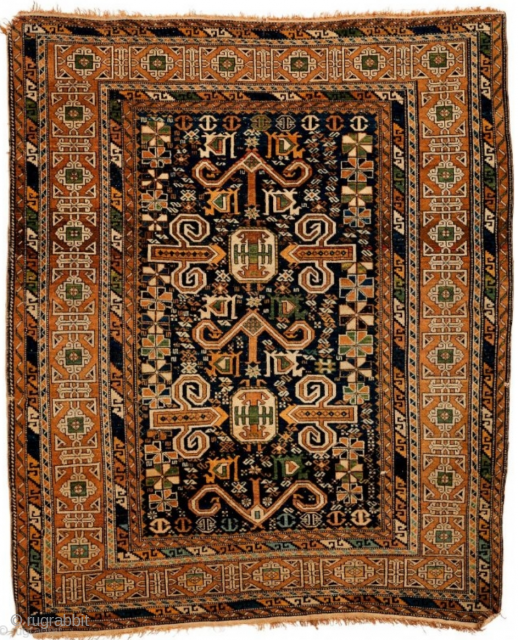 antique caucasian shirvan perpedil circa 1900 size 138x117cm                         