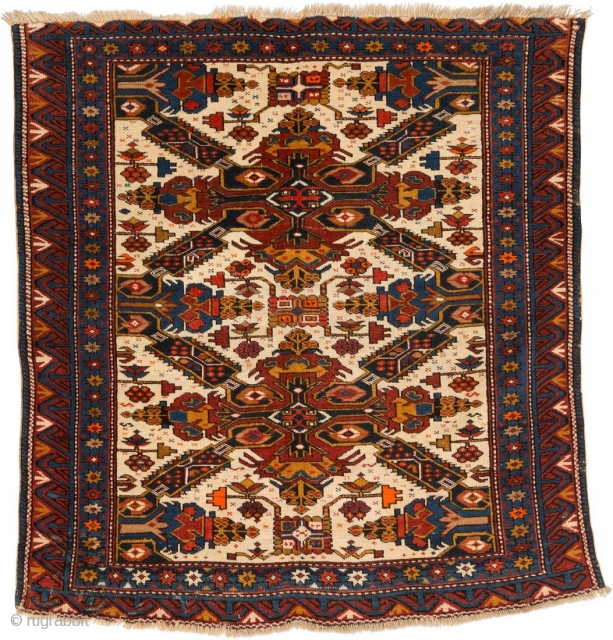 antique caucasian Kuba rug very fine knots circa 1900 size 104x92cm                      