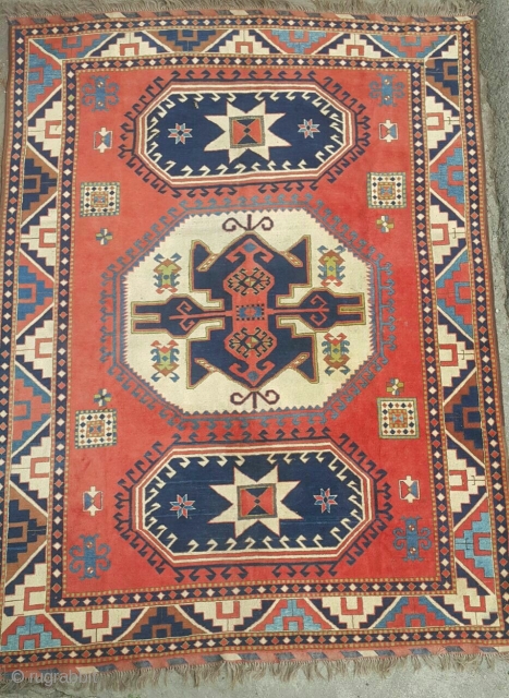 late 20th century caucasian kazak, size 300x220cm.                          