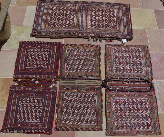 A collection of Afshar complete bags. All in good condition. One double bag has more recent side bindings. The tent bag is from Jack Corwin. prefer to seel as a collection but  ...
