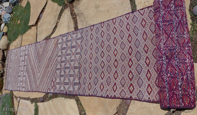 Moroccan Beni Mguild (or Zaian) tent band, runner 32 X 234"                      