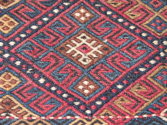 Wonderful Complate Anatolian Ala-Chuval from Malatya area.it is with jijim(cecim)work.mostly they are with soumac but this is different and rare.all good dyes and great figures and wool.please feel free to contact me.thanks 