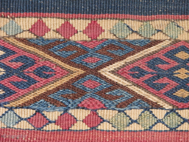 wonderful Anatolian Kilim.If you love colours and care for age here you are.some parts are embroideried with jijim(cecim),some parts are embroideried with soumac tecnique on a very finely woven kilim weave..please contact  ...