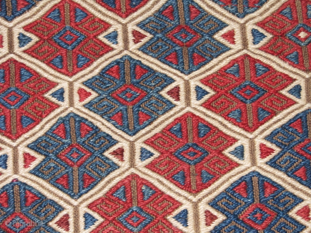 Wonderful West Anatolian Complate Chuval(Grain Bag?) with original bands(belts)at each side.It has great weave and very detailed embroidery with naturel colours.it is the best piece i ever saw of this type because  ...