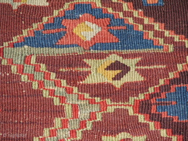 lovely anatolian kilim piece.wonderfull colours and wool.                          