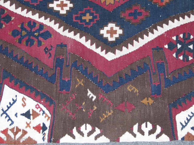 Super Kilim.it has great weave,colours,wool also condition.white is cotton and the rest is all hand-spun wool.an art piece.please feel free to contact me.thank you         