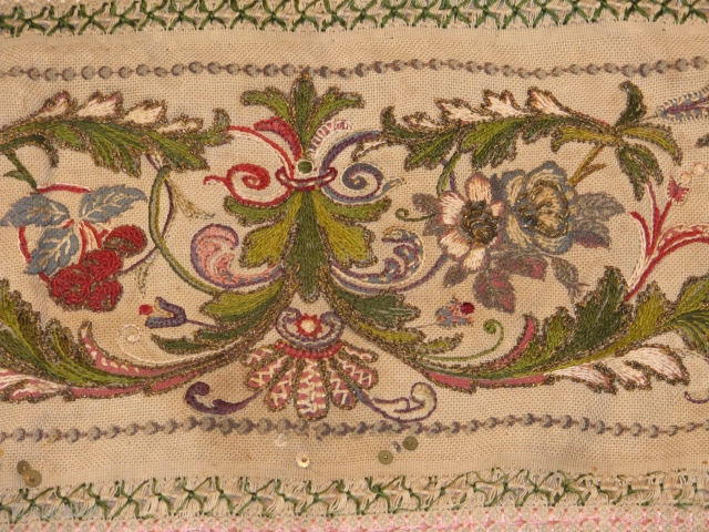 Antique (Ottoman?) Textile.with methalic treaths and wonderful colours,work and figures.i dont know much about it.if you know please inform me.i will be very happy.thanks         