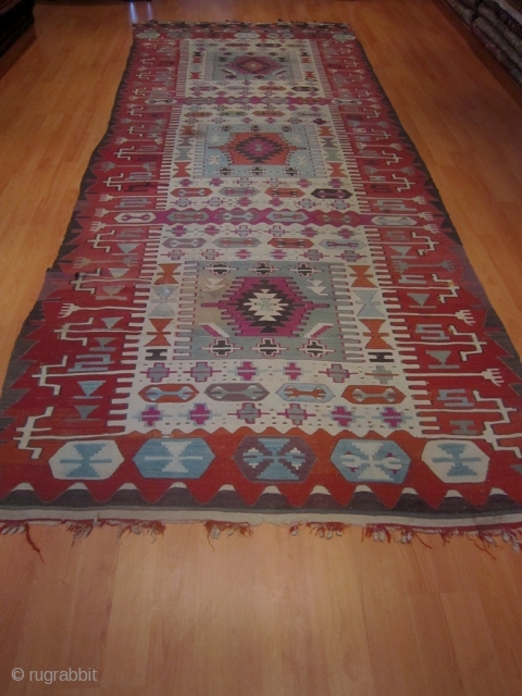 Negra Carpet shows you this Konya kilim which is 110-120 years old from Turkey.                   