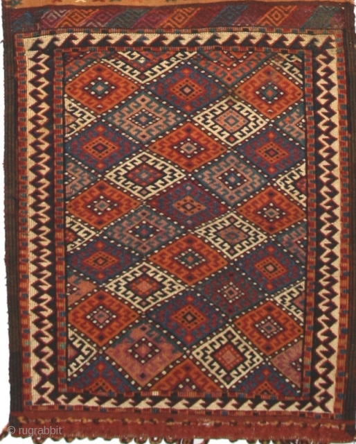 Double Bag, Ghoochan, Persia, 21 x 92 inch, 2nd half of 19th cent.; see more http://www.heinz-hegenbart.de/1/navigation-left/gallery/rare-rugs-and-bags/persia/
                 