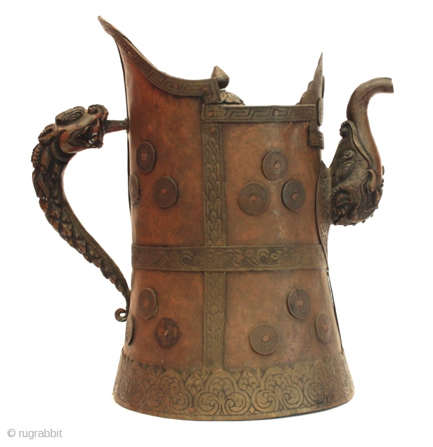 Can with cap, Tibet, height/width: 33/33 cm,13/13 inch, 
copper and brass, wrought, engraved. 
see more at: http://www.heinz-hegenbart.de/1/navigation-left/gallery/asiatica/
                