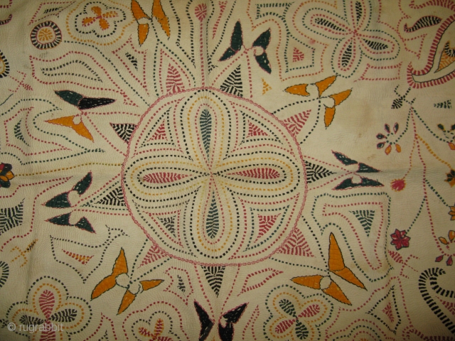Kantha from West Bengal mid C20th . Some minor stains 114 x75                     
