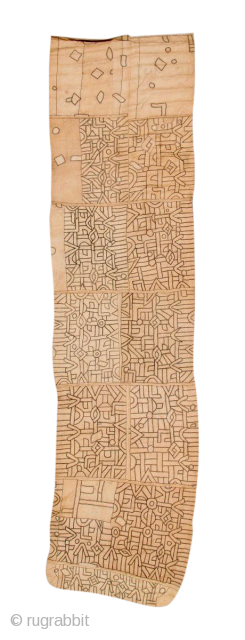 Early Kuba raffia applique textile, a rare piece of tribal art from the Democratic Republic of the Congo, early 20th century. 
38" x 139"         