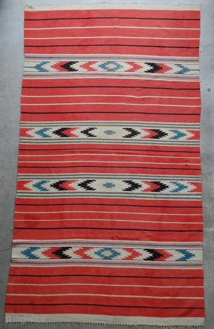 A Rio Grande Blanket, tightly woven of native hand spun soft wool.
late 19c,
Emerson Woelffer collection,
82" x 47.5"
P.O.R.                