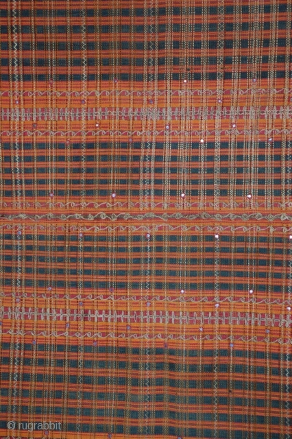 19c Sumatra Tapis Sarong Tube with metallic thread and mica, all natural vegetable dyes.  49" x 27"

Tapis are elaborate skirts made in Lampung province, Sumatra, Indonesia. Tapis were high-status ceremonial textiles  ...