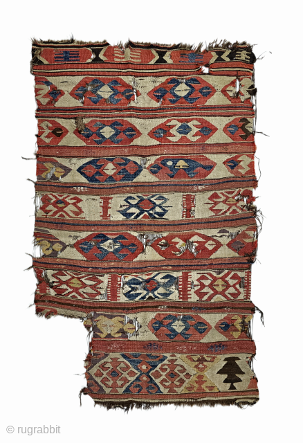 Size ; 105 x 170 cm
West anatolia, Mut 
An Anatolian Masterpiece: The Early 19th Century Mut Kilim
​A profound record of memory from the heart of Anatolia, this Mut kilim is a rare  ...