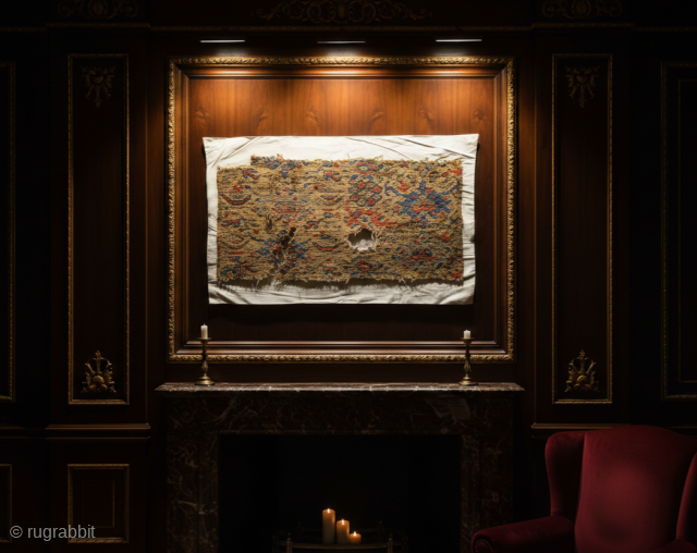 The image in the shop window was generated by AI. Please read the other photos and description!

​Rare Antique Seljuk Dynasty Textile Fragment – 13th Century Anatolia (Sivas/Konya Style)
​
​An extraordinary and rare textile  ...