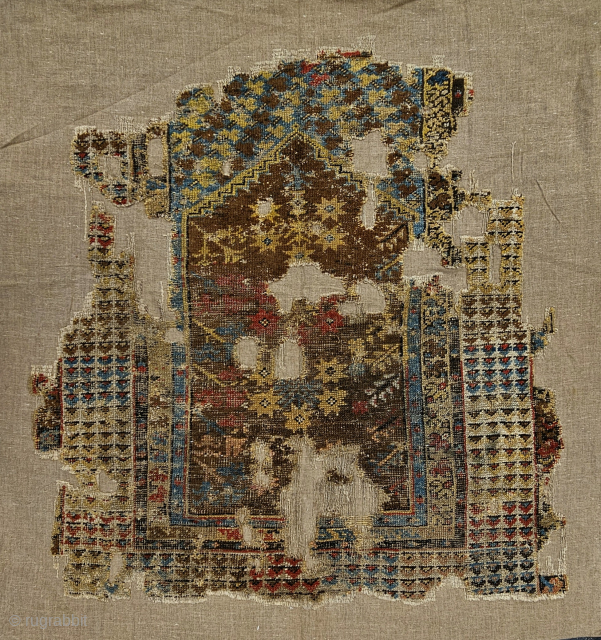 Size ; 110 x 130 cm
West anatolia, Ghördes or Kula
Early piece!
I love the imperfections, the tears, and the fraying in a rug. They reveal the passage of time and its touch on  ...