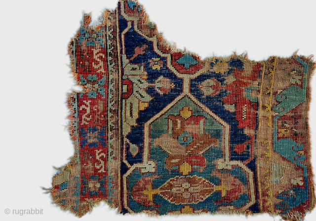 Size ; 60x75 cm
Ushak Fragments of history... 
​Taking a closer look at this 16th-century Ushak (Oushak) fragment, a true testament to the golden age of Ottoman weaving.
​The depth of the natural dyes—those  ...