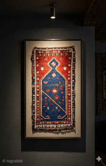 Size ; 80x160 cm
East anatolia , Adiyaman or Reyhanli tribe ?
​ A Silent Tale of Earth and Sky
​Hailing from the dusty paths of the 1880s and the fertile lands of Southeastern Anatolia…  ...