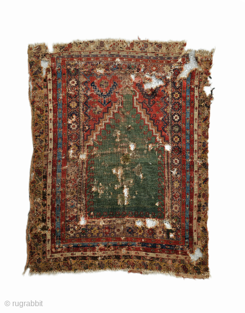 Size ; 107 x 140 cm
Central anatolia, Cappadocia 
​The soul of a 300-year-old prayer. 
​This is not just a fragment of wool; it’s a silent witness to the 1700s. Born in the  ...