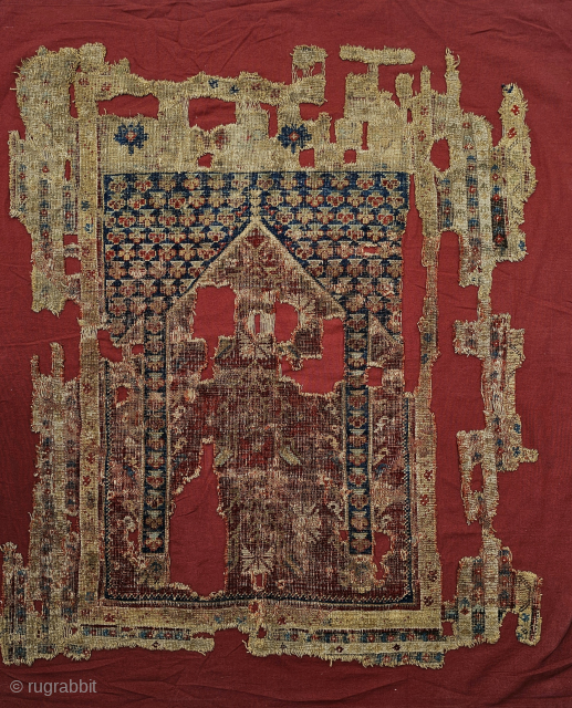 Size ; 106 x 130 cm
West anatolia, Kula 
Early 1700...
professionally mounted onto the fabric...
Detailed information Dm arisoylarmobilya@gmail.com                