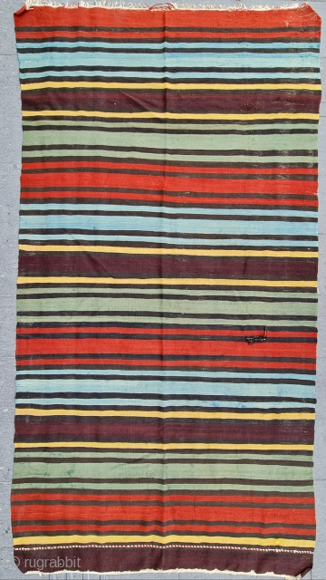 Size : 135x277cm,
Central anatolia, Cappadocia Region. kilim
The peddler said he bought it from the Urgup region. family member said:
The unused carpets of the old mosque were sold for the new mosque built  ...