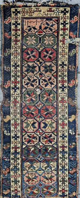 Circa 1327 (hijri)
Size ; 36 86 cm.
Chest or double chair cover.
Armenian carpet .                    
