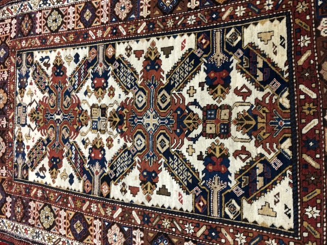 Antique,Handmade,Caucasian,Shirvan Rug, has some professional old repairs, Circa 1900,Size 151 Cm by 103 Cm                   