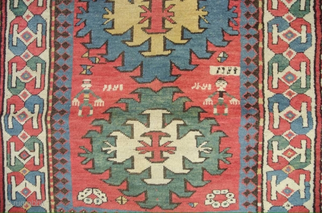 19th Century Old Caucasian kazak runner,
some places is professional repaired,
size 261cm by 102cm,8 feet 6.756 inches by 3 feet 4.157 inches            