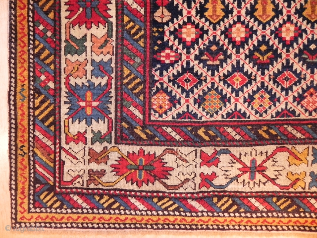 Fine Caucasian Shirvan Rug, 4.6x 3.7 ft, mid 19th Century, Good Condition, as found. www.RugSpecialist.com, Gallery: Binbirdirek Mah, Peykhane Cd, Ucler Sk, Ersoy Han, 48/2, Sultanahmet, Istanbul, 34122, Turkey.  (Appointment Recommended) 