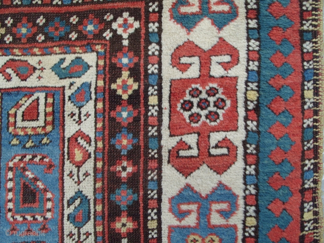 Caucasian Kazak Rug, 6.6x3.9 ft, mid 19th Century, Good Condition.  www.RugSpecialist.com, Binbirdirek Mah, Peykhane Cad, Ucler Sokak, Ersoy Apt, No 48/2, Sultanahmet, Istanbul, Turkey. since 1991.      