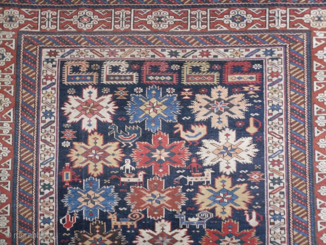 Antique Caucasian Perepedil Rug, 78x55 inches, Excellent Condition, mid 19th century.                      