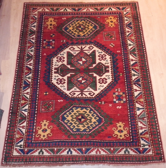 Antique Caucasian Lori Pambak Kazak Rug, 7.2 x 5.7 ft. Excellent Condition, late 19th Century.                  