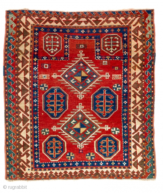 Bordjalo Kazak Rug, 41 x 46 inches (105x117 cm), late 19th Century                     