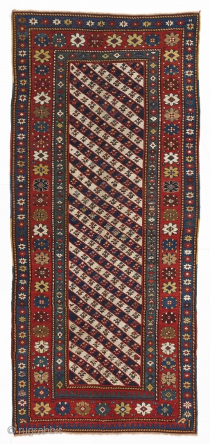 Antique Caucasian Gendje long Rug, 107x235 cm (42x93 inches), late 19th Century. Please ask for a catalogue.                