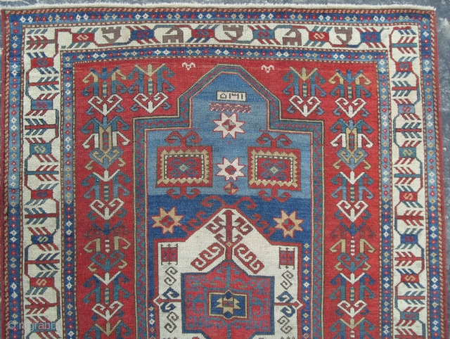 A Splendid Caucasian Fachralo Prayer Rug, Dated 1898, 175x125 cm.  www.rugspecialist.com                     