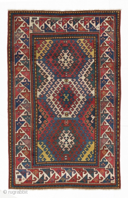 Caucasian Bordjalou Kazak Rug, 45x83 inches (115x185 cm), late 19th Century.  
https://www.facebook.com/antiquecaucasianrugs                    