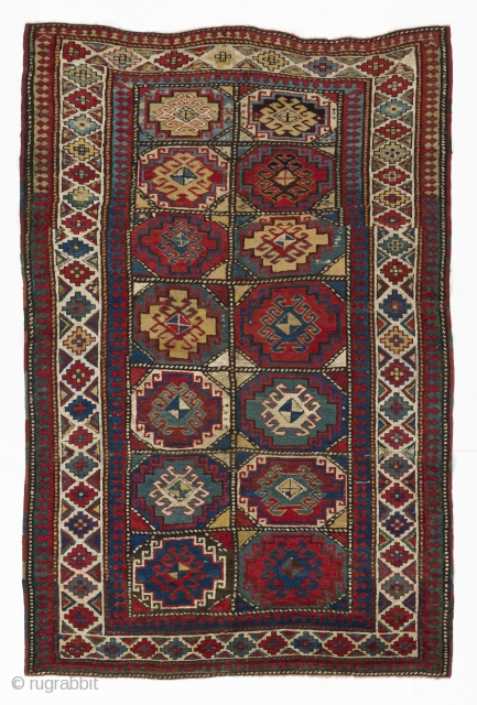 Moghan Kazak, 128x190 cm (4'2" x 6'3"), 19th Cen. Please ask for a catalogue of our current inventory.               