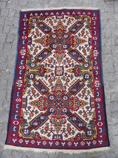 Antique Caucasian Seichur Rug, 3.6x5.7 ft, excellent condition as found, full pile, original ends and sides, recently cleaned, ca 1900             