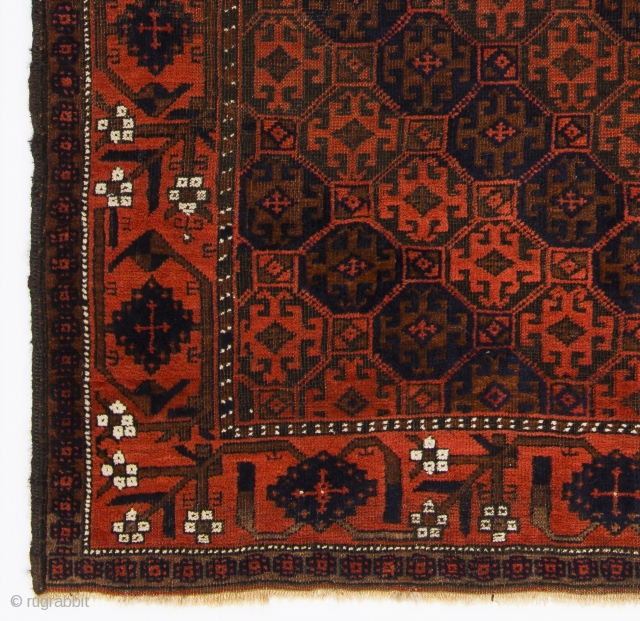 Antique Baluch Rug, 101x186 cm (3.4 by 6.2 Ft)                        